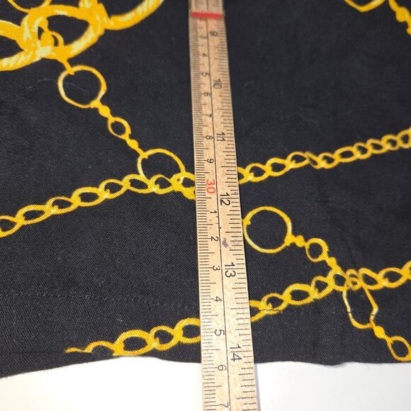 Decree Womens XL Shorts Flowy Gold Chain All Over Print Pockets Beach Festival - Picture 5 of 14